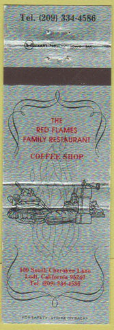 Matchbook Cover - Red Flames Family Restaurant Lodi CA