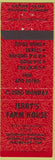 Matchbook Cover - Jerry's Farm Hosue Olema CA red