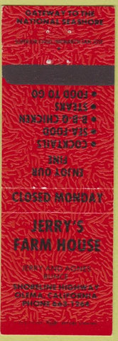 Matchbook Cover - Jerry's Farm Hosue Olema CA red