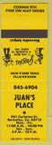 Matchbook Cover - Juan's Place Berkeley CA Mexican Food yellow
