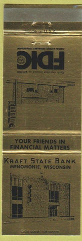 Matchbook Cover - Kraft State Bank Menomonie WI