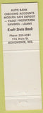 Matchbook Cover - Kraft State Bank Menomonie WI