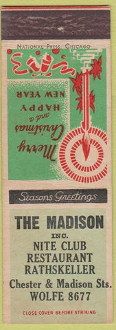 Matchbook Cover - The Madison Night Club NO TOWN
