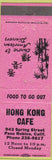 Matchbook Cover - Hong Kong Cafe Paso Robles CA pink
