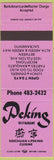 Matchbook Cover - Peking Restaurant Chinese Sacramento CA pink