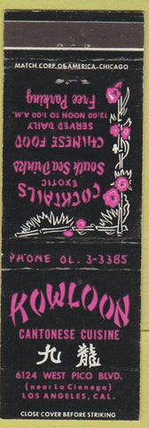 Matchbook Cover - Kowloon Chinese Restaurant Los Angeles CA