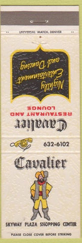 Matchbook Cover - Cavalier Restaurant Colorado Springs CO