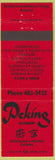 Matchbook Cover - Peking Restaurant Chinese Sacramento CA red