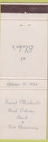 Matchbook Cover - Saint Michael's Greek Orthadox Church 1954