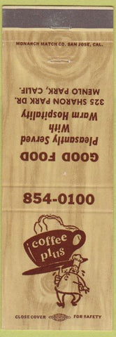 Matchbook Cover - Coffee Plus Menlo Park CA