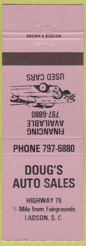 Matchbook Cover - Doug's Auto Sales Ladson SC lavender