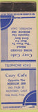 Matchbook Cover - Cozy Cafe Monterey CA