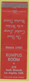 Matchbook Cover - Rumpus Room Los Angeles CA