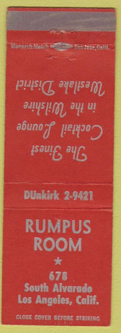 Matchbook Cover - Rumpus Room Los Angeles CA