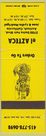 Matchbook Cover - El Azteca Mexican Restaurant Antioch CA yellow