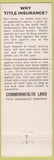 Matchbook Cover - Commonwealth Land Title Insurance