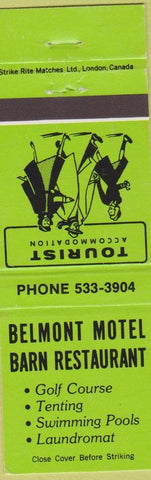 Matchbook Cover - Belmont Motel Barn Restaurant Canada