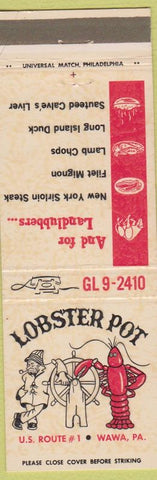 Matchbook Cover - Lobster Pot Wawa PA
