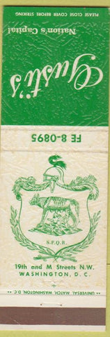 Matchbook Cover - Gusti's Washington DC