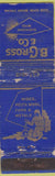 Matchbook Cover - B Gross Sheridan WY Furs Pelts Hides WORN