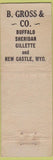 Matchbook Cover - B Gross Sheridan WY Furs Pelts Hides WORN