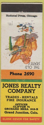 Matchbook Cover - Jones Realty Co Grand Junction CO