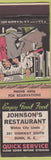 Matchbook Cover - Johnson's Restaurant Dunn NC