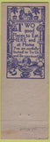 Matchbook Cover - BNB Club Hughesdale RI WEAR
