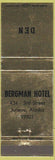 Matchbook Cover - Bergham Hotel Juneau AK
