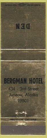 Matchbook Cover - Bergham Hotel Juneau AK