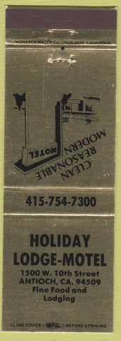 Matchbook Cover - Holiday Lodge Motel Antioch CA