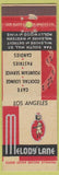 Matchbook Cover - Melody Lane Hollywood CA