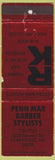 Matchbook Cover - Penn Mar Barber Shop Forestville MD WORN