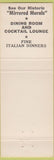 Matchbook Cover - El Dorado Hotel Sonoma CA orange