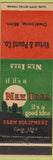 Matchbook Cover - New Idea Tractors Virtue Pound Owatonna MN