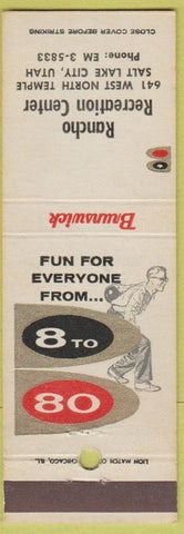 Matchbook Cover - Rancho Rec Bowling Salt Lake City UT Brunswick