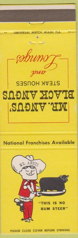 Matchbook Cover - Mr Angus Black Angus Steak House