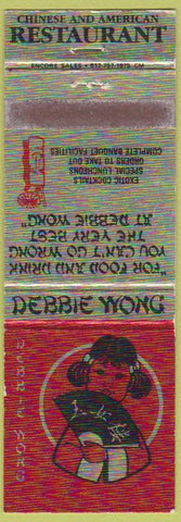 Matchbook Cover - Debbie Wong Chinese Restaurant Springfield Ware MA girlie