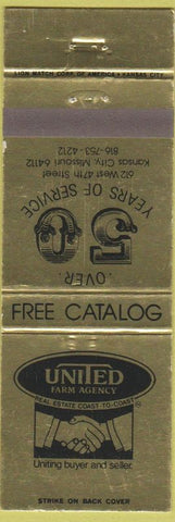 Matchbook Cover - United Farm Agency Kansas City MO