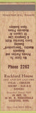Matchbook Cover - Rockford House Rockford MN