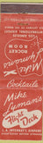 Matchbook Cover - Mike Lyman's Flight Deck Los Angeles CA CREASED