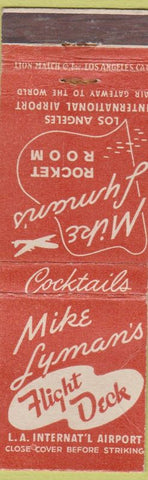 Matchbook Cover - Mike Lyman's Flight Deck Los Angeles CA CREASED
