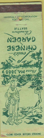Matchbook Cover - Louise's Chinese Garden Seattle WA WEAR