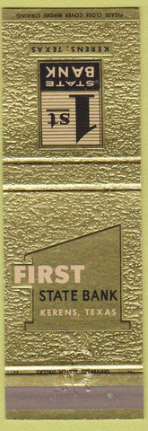 Matchbook Cover - 1st State Bank Kerens TX