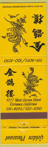 Matchbook Cover - Golden Pheasant Torrance CA Chinese