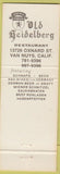 Matchbook Cover - Old Heidelberg Restaurant Van Nuys CA