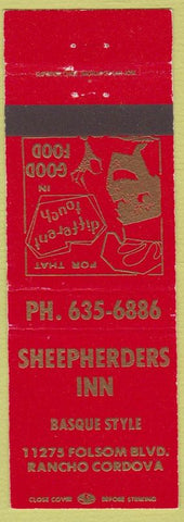 Matchbook Cover - Sheephearders Inn Rancho Cordova CA