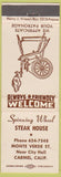 Matchbook Cover - Spinning Wheel Steak House Carmel CA