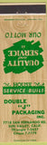 Matchbook Cover - Double J Packaging Sun Valley CA
