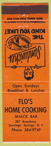 Matchbook Cover - Flo's Home Cooking Saratoga Springs NY